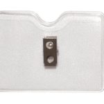 Orange Peel Texture Vinyl Horizontal Top-Load Badge Holder w/2-Hole Clip, 3.5″ x 2.3″ – 100 pc - 1810-1000_LR-e1508270997557