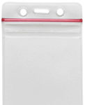 Vertical Top-Load All-Weather "Zip-Lock" Clear Vinyl Badge Holder 100 pack