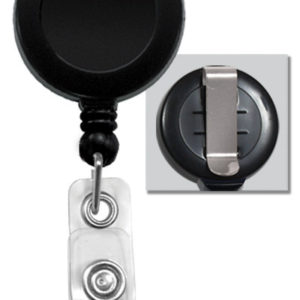 Round Badge Reel with Vinyl Strap and Belt Clip – 100 Pack - 2120-3031