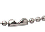 36" Nickel-Plated Steel Beaded Neck Chain with Connector