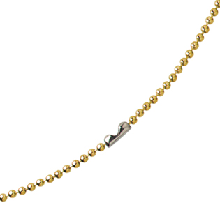 30" Brass-Plated Steel Beaded Neck Chain with Connector