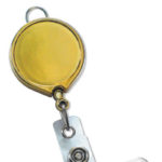 Round Badge Reel with Belt Clip and Lanyard Loop – 100 Pack - 2126_69666_2124-3029_gold