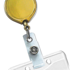 Round Badge Reel with Belt Clip and Lanyard Loop – 100 Pack - 2126_69666_2124-3029_gold