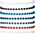 30" Colored Plastic Beaded Neck Chain with Nickel-Plated Steel Connector