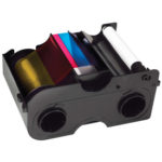 45100 Fargo YMCKO Color Ribbon w/ Cleaning Roller - 250 Prints