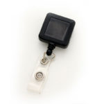 Square Badge Reel with Vinyl Strap and Belt Clip – 100 Pack - 530-I-BLK_LR