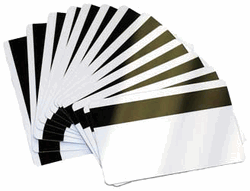 Blank White PVC Cards, 60/40 polyblend, - w/Hi-Co Triple TrackMag, CR80-30 Mil-500/box