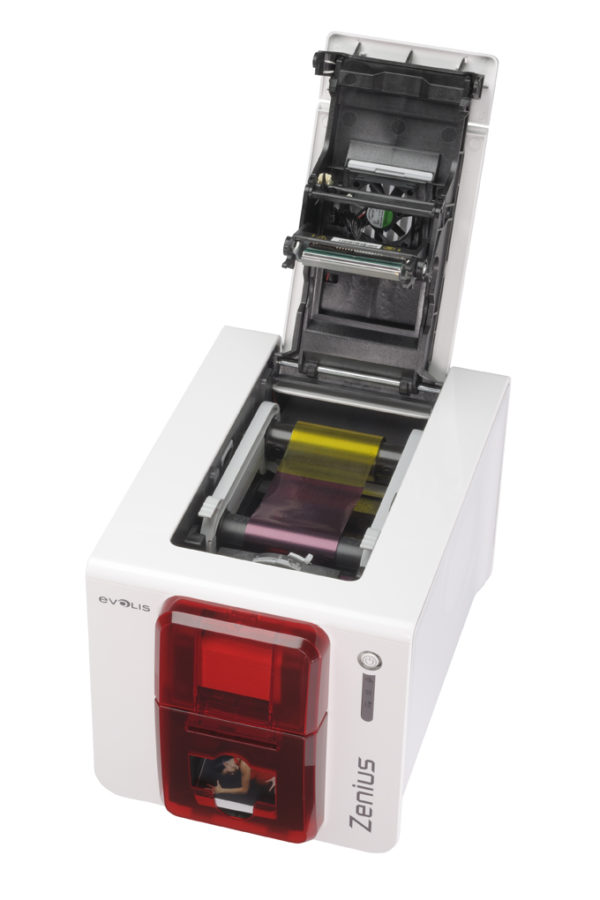 Evolis Zenius Expert Printer w/SpringCard Crazy Writer, Single Sided, Red - 70Q-72dpi